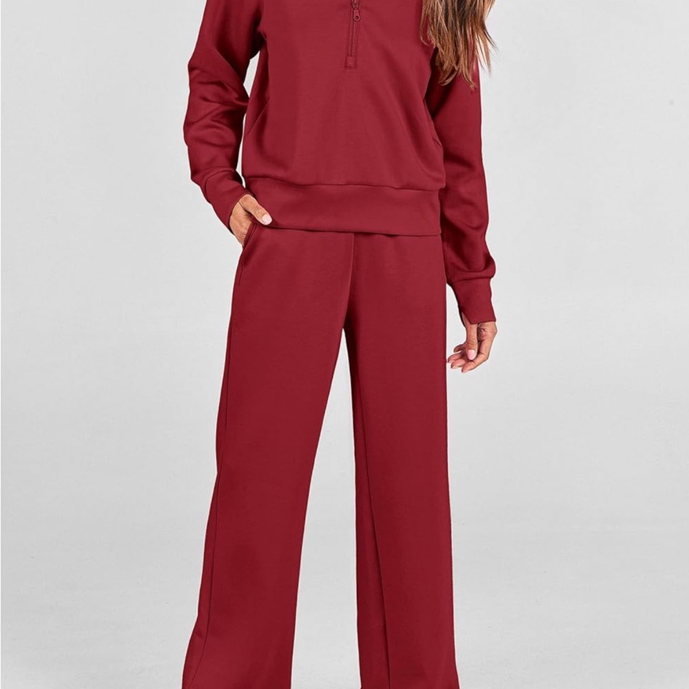 Women's Lounge Set Wine Red - Picture 5 of 5